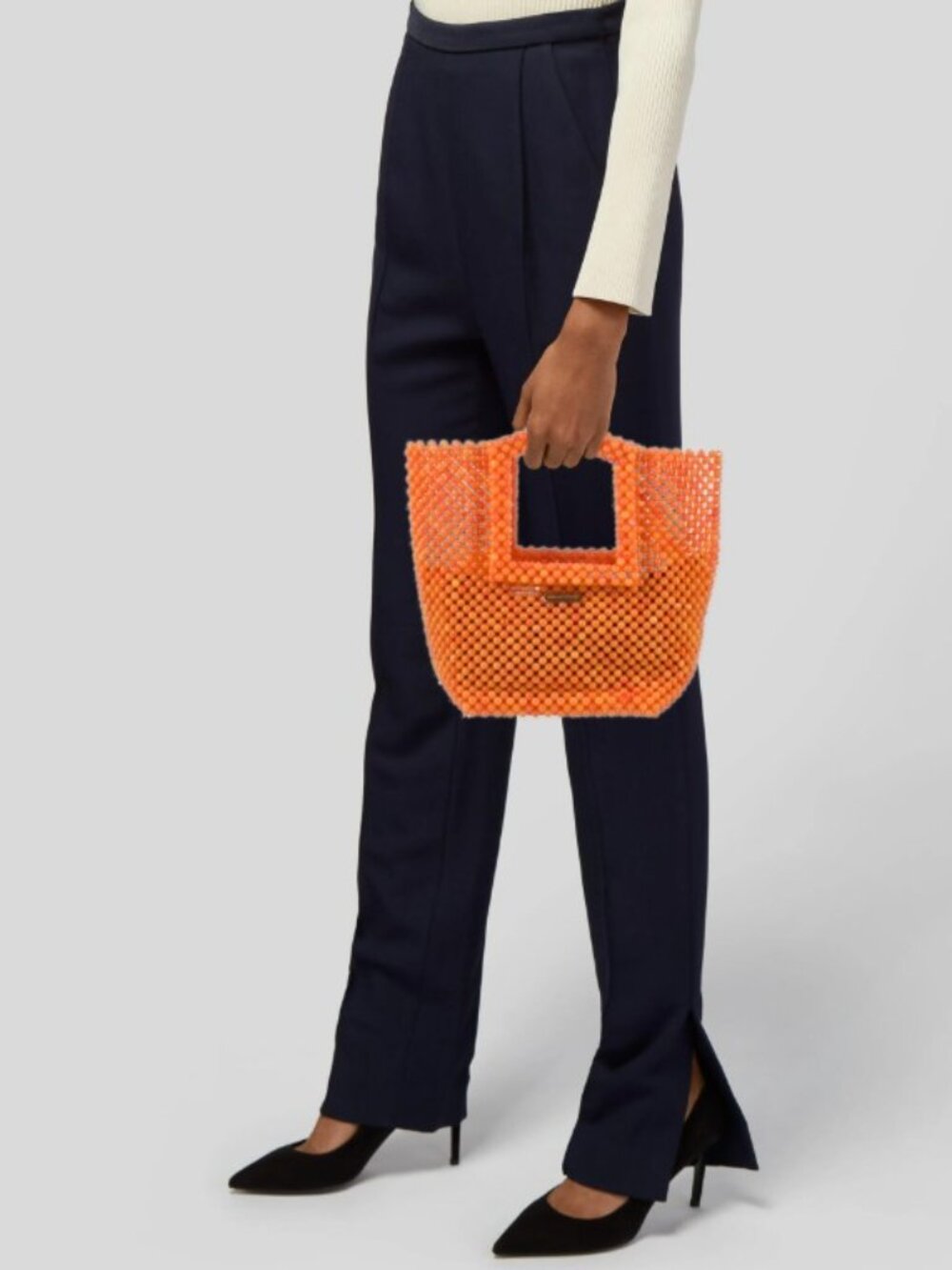 Scanlan Theodore Top Handle Bag – Mandarin Resin Beaded, Made in Italy